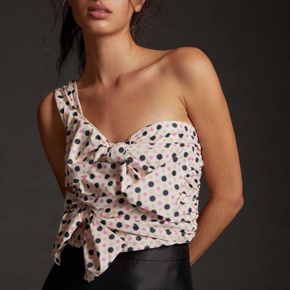 Anthropologie Maeve Bow-Tie One Shoulder Tank